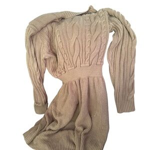 SHEIN Tan Long Sleeve Dress